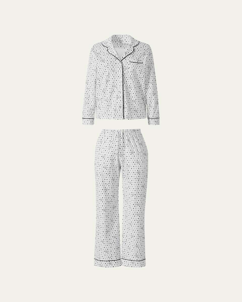 x Roller Rabbit Heart-Print Cotton Pajama Set